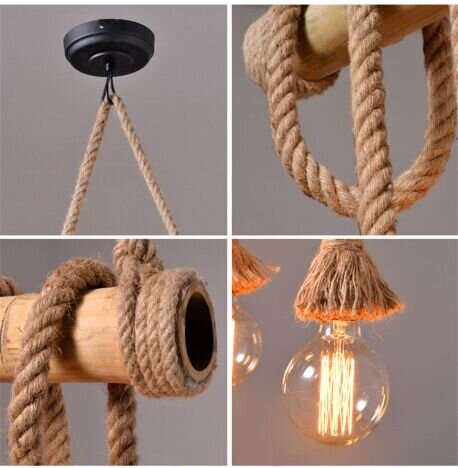 Candelabru Retro Rope 4, 4 surse de iluminare